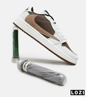 کفش کتانی مردانه سفید قهوه ای NIKE travis scott
