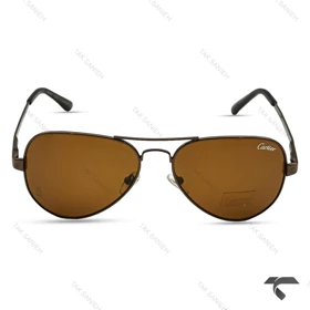 عینک خلبانی مردانه P2863-6 کارتیه قهوه ای Cartier-9971-G