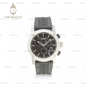 ساعت مچی بربری سه موتوره فول دیت طوسی Burberry