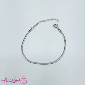 دستبند هرینگبون نقره ای رنگ مدل نرم عرض 2 میل کد 691