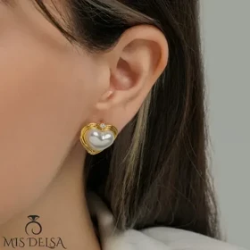 گوشواره رادیوم میخی طرح قلب