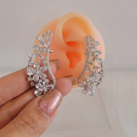 گوشواره ایرکاف گوش مدل بال رنگ نقره ای (گوش راست)