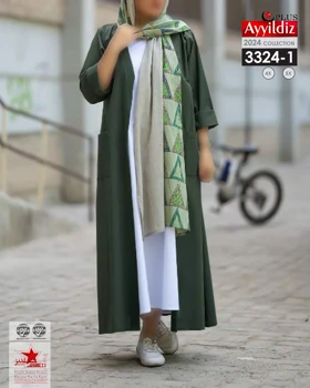 مانتو آزاد جلو باز زنانه سایز بزرگ کد 3324