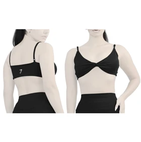 نیم‌تنه جلو گره‌ای ورزشی زنانه جیم شارک مدل PB-4H0243 مشکی