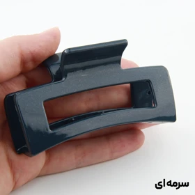 کلیپس دخترانه مدل مستطیل ساده دو رنگ (سرمه‌ای)