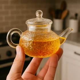 قوری زعفران پیرکس در دو طرح