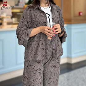 ست شومیز و شلوار زنانه زاپ‌دار