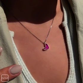 گردنبند نقره قلب کد 2512157