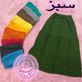 دامن نخی طبقه‌ای بلند در رنگبندی متنوع