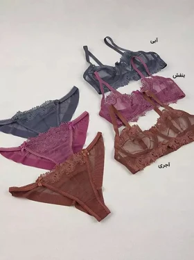 ست شورت و سوتین توری فنردار Barone بارون کد 2021 (3 رنگ)