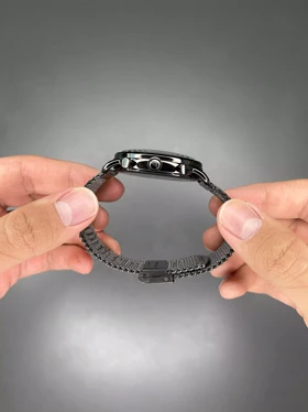 ساعت مچی امپریو آرمانی کورنوگراف بند حصیری صفحه قهوه ای Emporio Armani