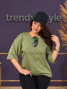 باکسی لش زنانه مدل داغی - طرح polo پنبه گرم بالا - طرح فندی 38 تا 48 فری سایز | تیشرت باکسی لش زنانه مدل داغی - طرح polo پنبه گرم بالا - طرح فندی 38 تا 48 فری سایز کد 1110