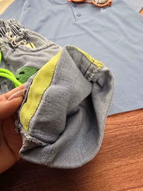 شلوارک جین زاپ‌دار طرح تدی