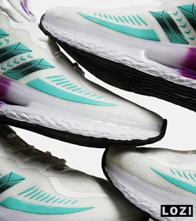 کفش کتانی مردانه سفید آبی بنفش ADIDAS running