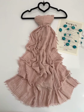 شال نخی دورریش سیمپل 20685 (صورتی)