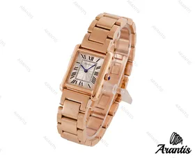 ساعت مچی کارتیه تانک زنانه رزگلد w-3963