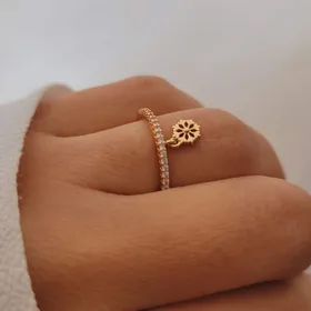 انگشتر ژوپینگ دخترانه ظریف با آویز دانه برف
