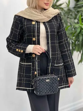پالتو مغزی دوزی دکمه طلایی