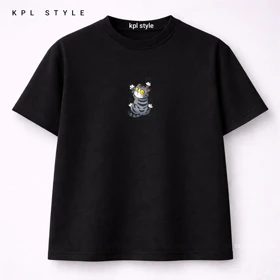 تیشرت باکسی طرح گربه 100٪ پنبه | تنفسپذیر | کد 1437