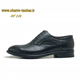 کفش رسمی مردانه چرم طبیعی سنگی کد 894