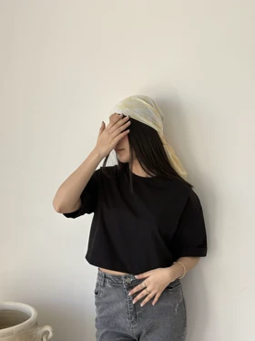 کراپ سفید ساده هیمه استایلیش