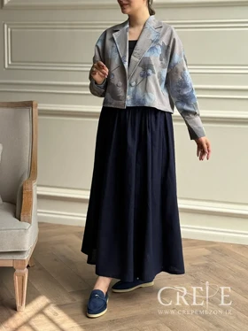 کراپ دامن لینن گل‌دار