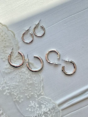 گوشواره دفرمه نقره ای