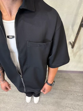 پیراهن زیپ‌دار تک جیب گلدوزیrepresent