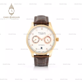 ساعت مچی پتک فیلیپ اتوماتیک قهوه ای صفحه سفید Patek Philippe