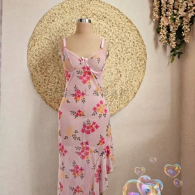 لباس خواب گل‌دار بلند کد 8000