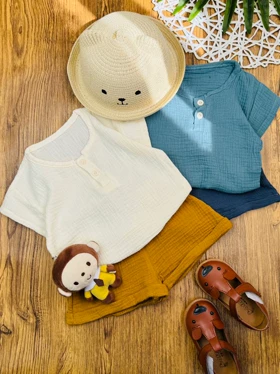 ست پیراهن و شلوارک موسلین