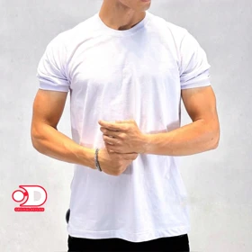 تیشرت بیسیک اسلیم فیت نخ پنبه دو رنگ سفید و مشکی