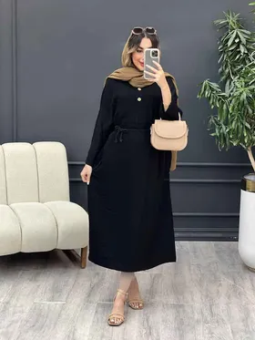 پیراهن بلند دو جیب کمربند دار