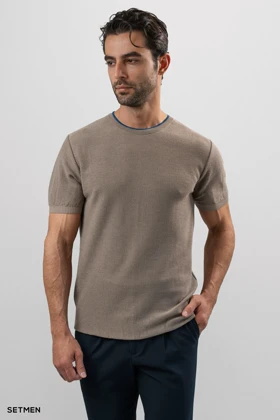 تیشرت بافت یقه گرد