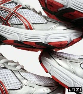 کفش کتانی مردانه سفید نقره ای قرمز ASICS GT 2160