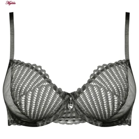 ست شورت و سوتین زنانه دانتل پروانه ای طوسی میسا کد 4735-6115