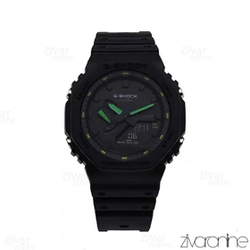 ساعت جی شاک GA2100 مردانه چند موتوره مشکی ایندکس سبز 105812