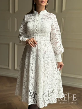 پیراهن گیپور جلو دکمه