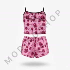 ست تاپ و شلوارک طرح چری 188