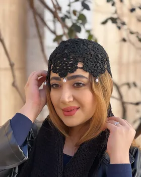 کلاه مکرومه دست بافت