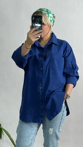 مانتو شومیزی لینن نچرال قد 75 خنک و تابستانی