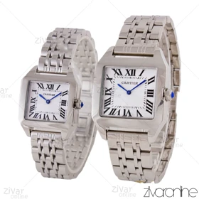 ست ساعت کارتیر مدل سانتوس نقره ای صفحه سفید 105728