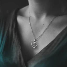 آویز مادر ، بچه و زنجیر نقره روز مادر نقره 925