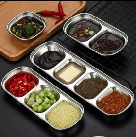 اردو خوری استیل نقره ای مربع