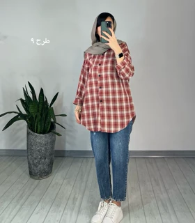 مانتو چهارخونه پنبه