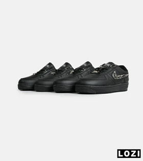 کفش کتانی مردانه و زنانه مشکی نایک NIKE AIR FORCE 1.7 lv8 Black gold