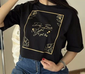 تیشرت فونتی مشکی هیمه استایلیش