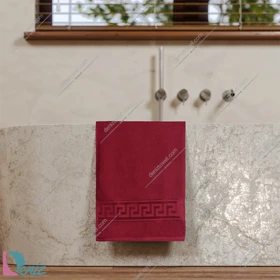 حوله استخری طرح رومی رنگ زرشکی