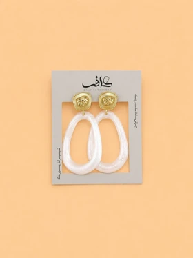 گوشواره صدفی بیضی تو خالی