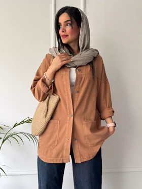 مانتو کتان جیب پایین